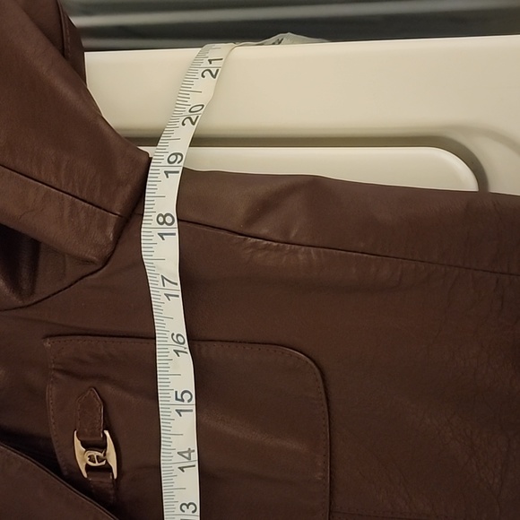 SZ 6 ETIENNE AIGNER LEATHER JACKET, BROWN. GREAT SHAPE - Picture 14 of 15